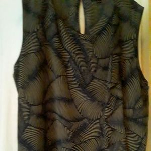 Ann  Taylor leaf print tunic blouse size L